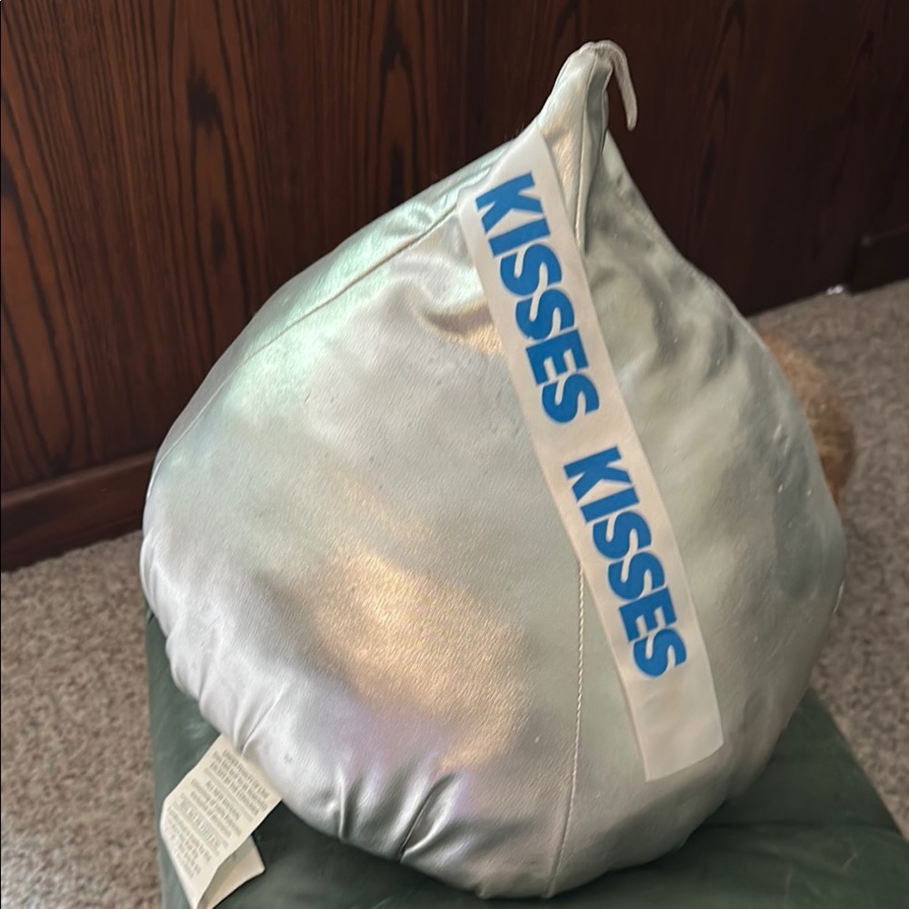 Kisses Silver Satin Pillow